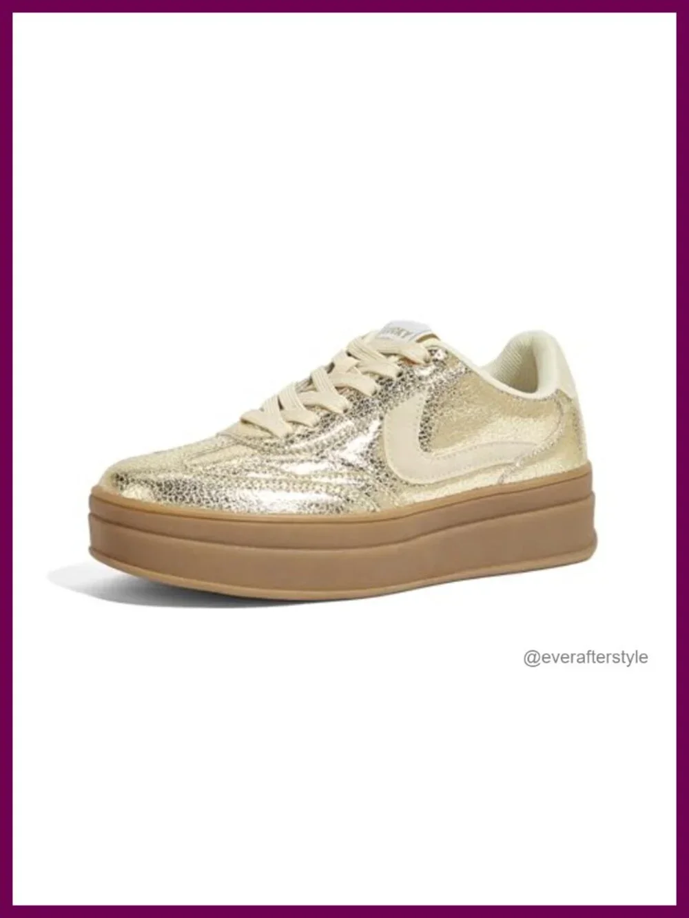 Women's Platform Fashion Sneakers Faux PU Leather Suede Lace-Up Retro Walking